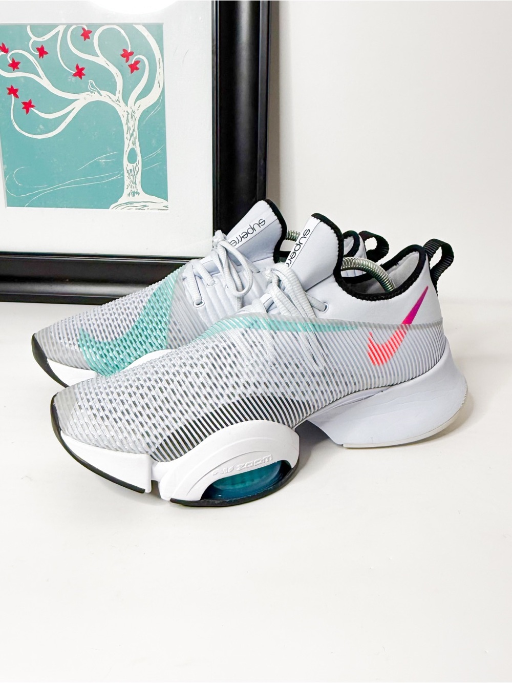 Nike Air Zoom SuperRep 2 Men’s Size 10.5 White Mint Pink Training Shoes